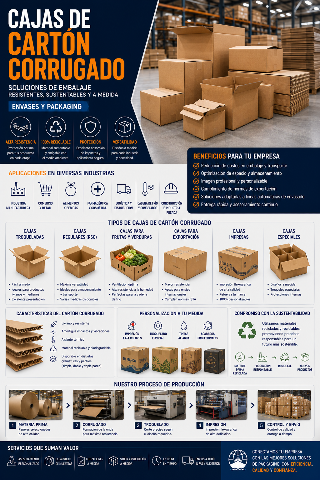 Cajas de cartón corrugado